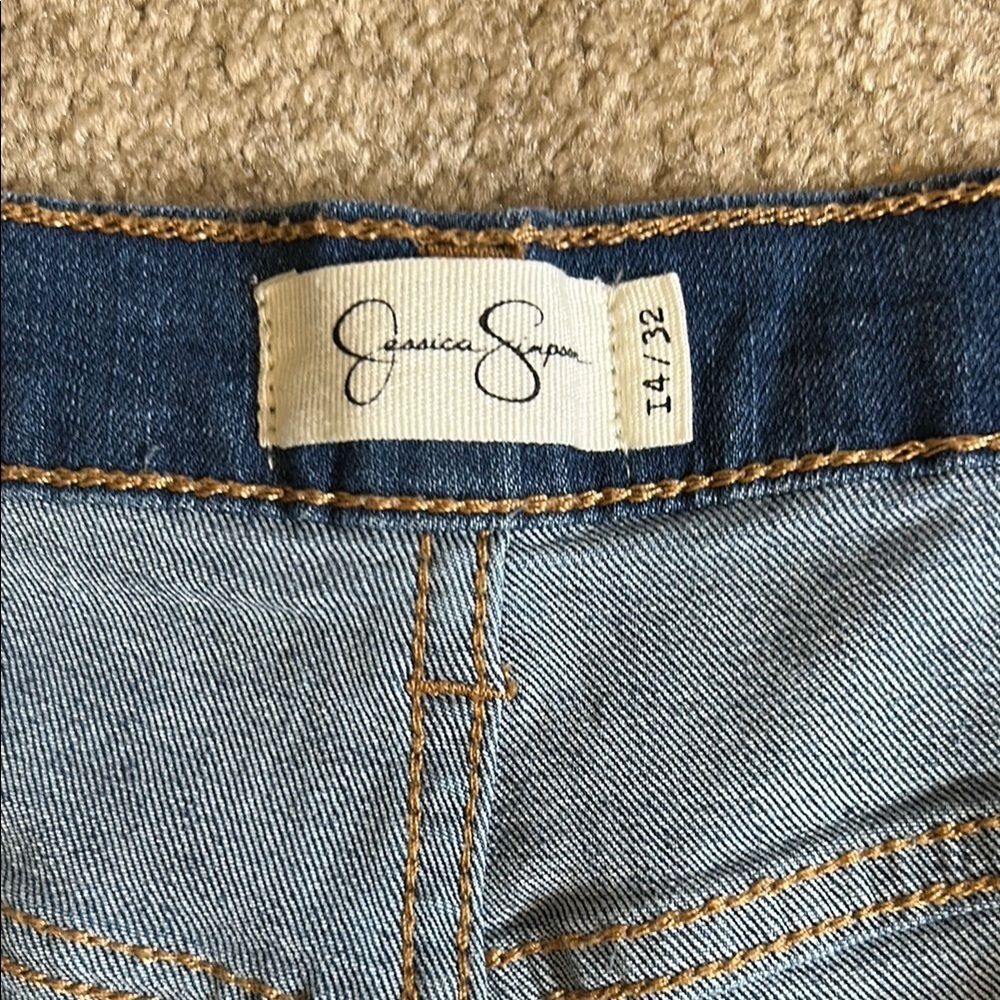 Jessica Simpson Blue Jean Shorts with Faded Casual Look - Picture 2 of 5